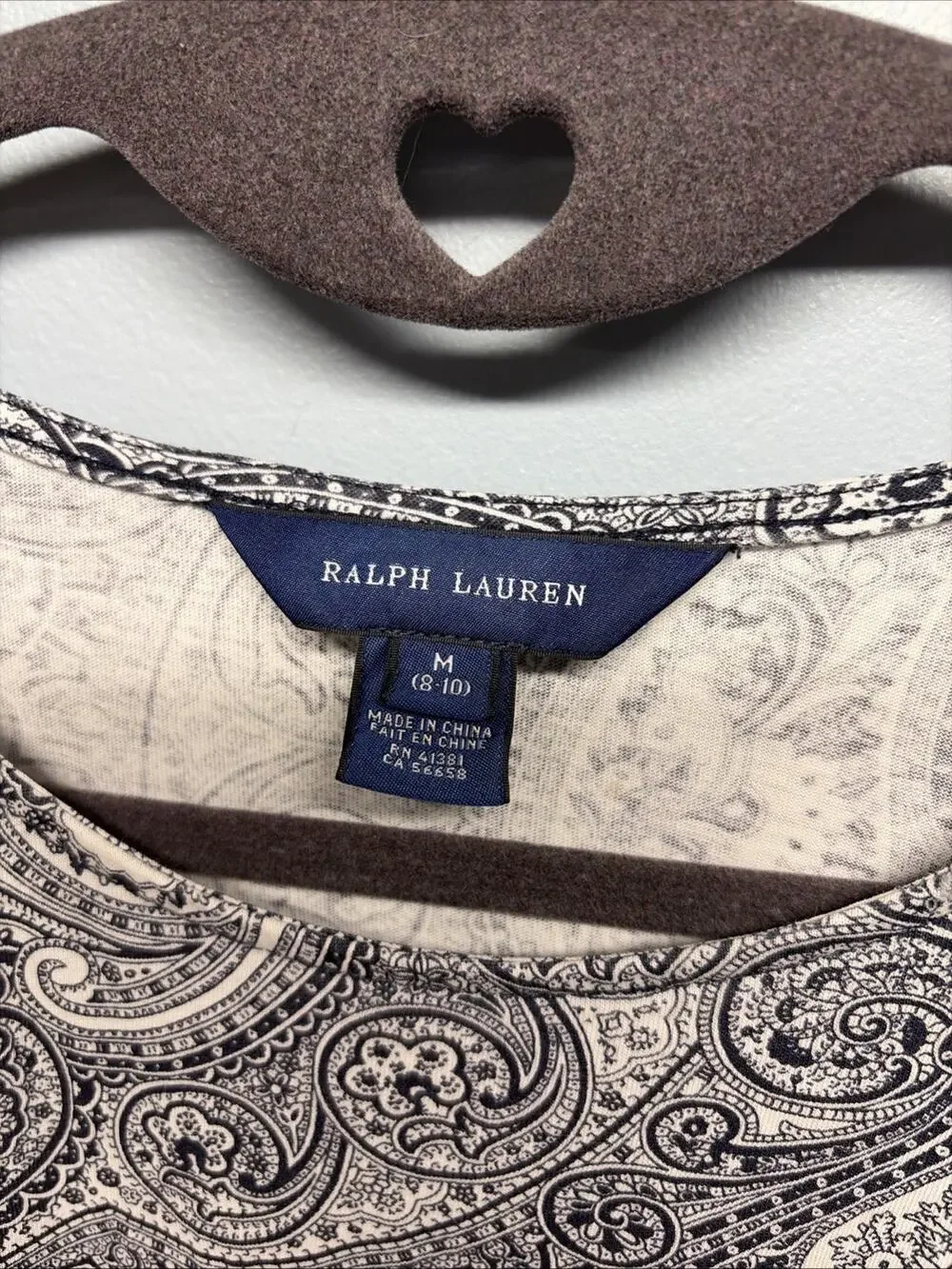 Ralph Lauren Girls Long Sleeve Paisley Preppry Drawstring Dress Medium 8/10 Luxe